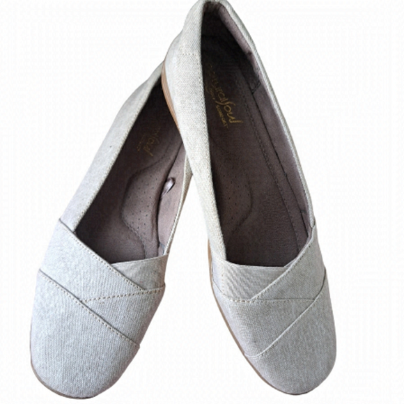 NATURAL SOUL Lorde Shoes Comfort Flats oatmeal natural beige coastal slip on 9 - Picture 1 of 8